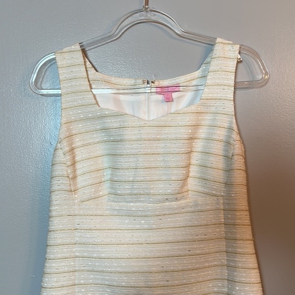 Lilly Pulitzer White and Gold Striped Dress - Picture 3 of 13